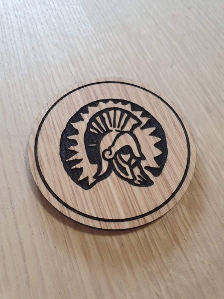 Laser cut wooden coaster personalised. vigor return to sender
