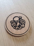 Laser cut wooden coaster personalised. vigor undertow