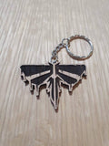Lasercut wooden keyring keychain. fireflies look for the light