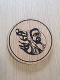 Laser cut wooden coaster personalised. Big lebowski