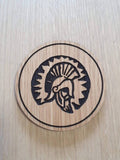 Laser cut wooden coaster personalised. vigor return to sender