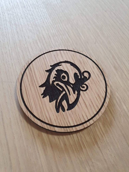 Laser cut wooden coaster personalised. Bioshock vigor murder of crows