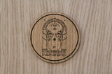 Laser cut wooden coaster personalised. LOTR lord of rings door of durin