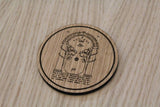 Laser cut wooden coaster personalised. LOTR lord of rings door of durin