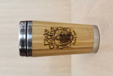 Lasercut Travel Mug personalised - S-Steel with 100% Bamboo exterior - Leaky cauldron