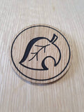 Laser cut wooden coaster personalised. leaf
