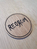 Laser cut wooden coaster personalised. The Shining Redrum