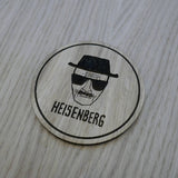 Laser cut wooden coaster personalised. the one who knocks