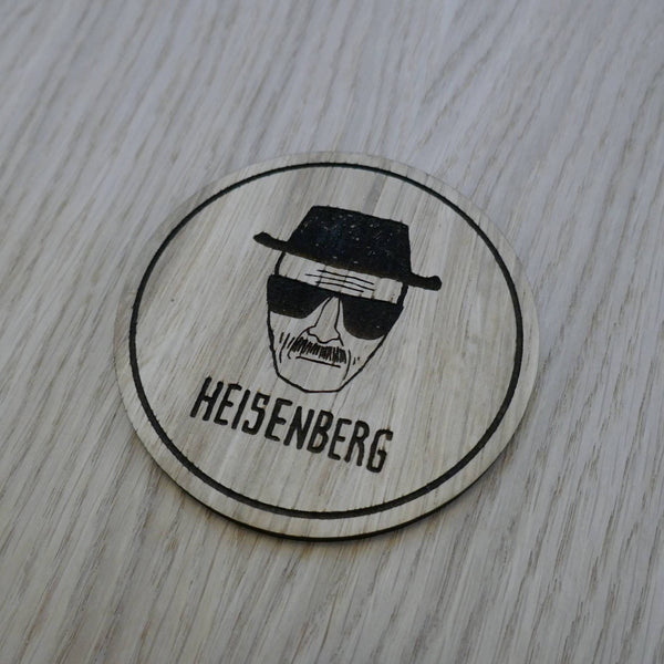 Laser cut wooden coaster personalised. the one who knocks