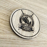 Laser cut wooden coaster personalised. nights watch crow sword in the darkness