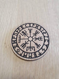 Laser cut wooden coaster personalised. Vegvisir compass Nordic Viking