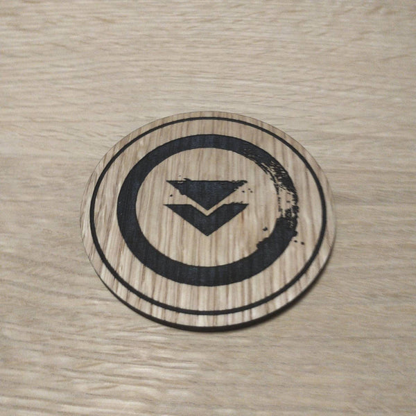 Laser cut wooden coaster personalised. Ghost clan