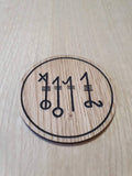 Laser cut wooden coaster personalised. Svefnthorn Nordic Viking