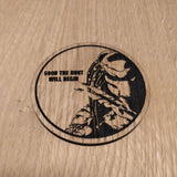 Laser cut wooden coaster personalised. Predator