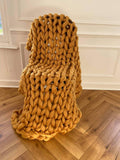 Chunky wool arm knitted blanket throw. Handmade