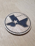 Laser cut wooden coaster personalised. Texas The Lone Star State