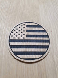 Laser cut wooden coaster personalised. America flag