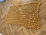 Chunky wool arm knitted blanket throw. Handmade
