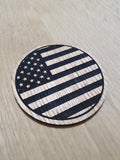 Laser cut wooden coaster personalised. America flag