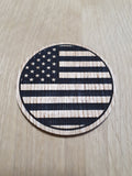 Laser cut wooden coaster personalised. America flag