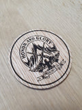 Laser cut wooden coaster. Days Gone Honor and Glory Mountain Tattoo - Unique Gift lasercut