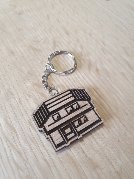Lasercut wooden keyring keychain. Gamer Home - Unique Gift