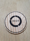 Laser cut wooden coaster personalised. I am alive