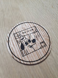 Laser cut wooden coaster personalised. Meme Dog - This Is Fine
