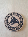 Laser Cut Wooden Coaster: Horns of Odin Viking Design