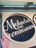 Personalized First Communion Wooden Sign: Lasercut MDF Gift