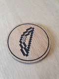 Laser Cut Oak Veneer Coaster: Diamond Bow Design