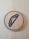 Laser Cut Oak Veneer Coaster: Diamond Bow Design