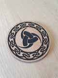 Make your own set of Laser cut Nordic themed wooden coasters for Viking lovers lasercut