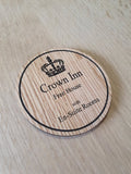 Laser cut wooden coaster personalised. Three Flavours Cornetto trilogy Crown Inn - Hot Fuzz