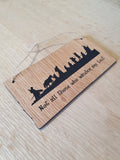 Lasercut wooden sign. Hobbit All who wander are lost Quote - Unique Gift