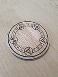 Laser cut wooden coaster personalised. Witcher Runes