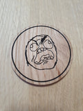 Laser cut wooden coaster. Meme Rage face FFFFFUUUUUU - Unique Gift lasercut