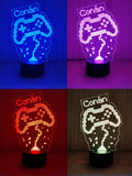 LED 3D Lamp Laser engraved - Gamer Personalised name