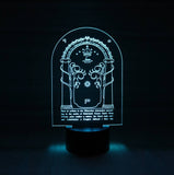 LED 3D Lamp Laser engraved - Lord of the rings Door of Durin. Elvin.