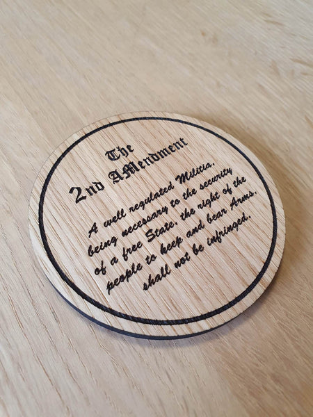 Laser cut wooden coaster. Constitution - Unique Gift lasercut