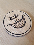 Laser cut wooden coaster. Alice All Mad Here - Unique Gift lasercut