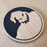 Laser Cut Oogie Boogie Oak Veneer Coaster: Nightmare Character Gift