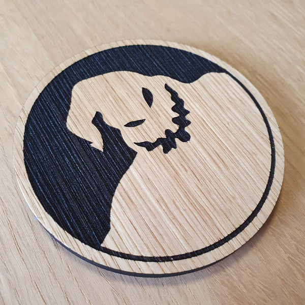 Laser Cut Oogie Boogie Oak Veneer Coaster: Nightmare Character Gift