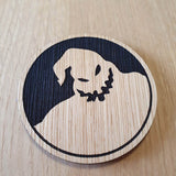 Laser Cut Oogie Boogie Oak Veneer Coaster: Nightmare Character Gift