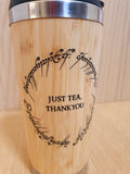 Laser Engraved Bamboo Travel Mug: Stainless Steel, Movie Inspired