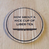 Laser Cut Oak Coaster: Hell Divers 2 Pun Gift