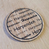 Laser cut wooden coaster. Peep Show Harpenden quote - Unique Gift lasercut