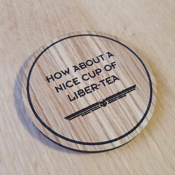 Laser Cut Oak Coaster: Hell Divers 2 Pun Gift