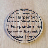 Laser cut wooden coaster. Peep Show Harpenden quote - Unique Gift lasercut