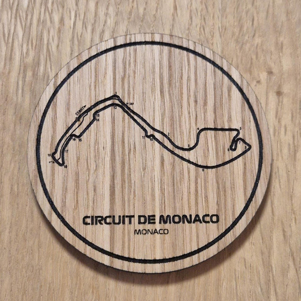Laser Cut Monaco F1 Track Wooden Coaster: Formula One Gift